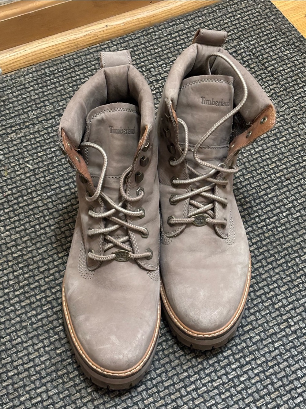 Timberland Women’s Taupe Nubuck Lace-Up Work Boots
